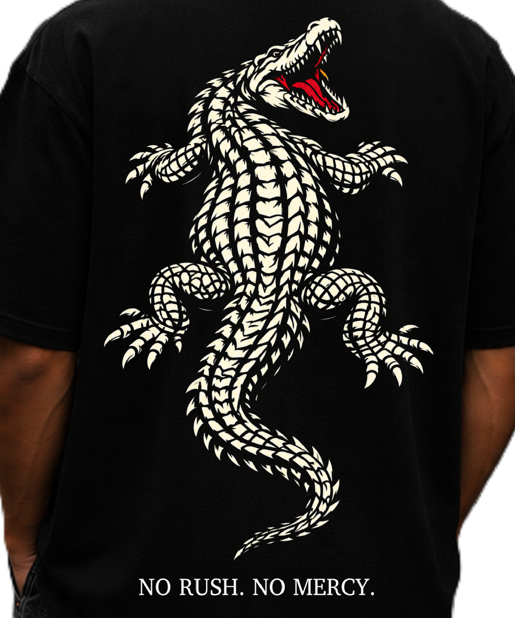 Rare Beings: No Mercy Crocodile Streetwear Tee