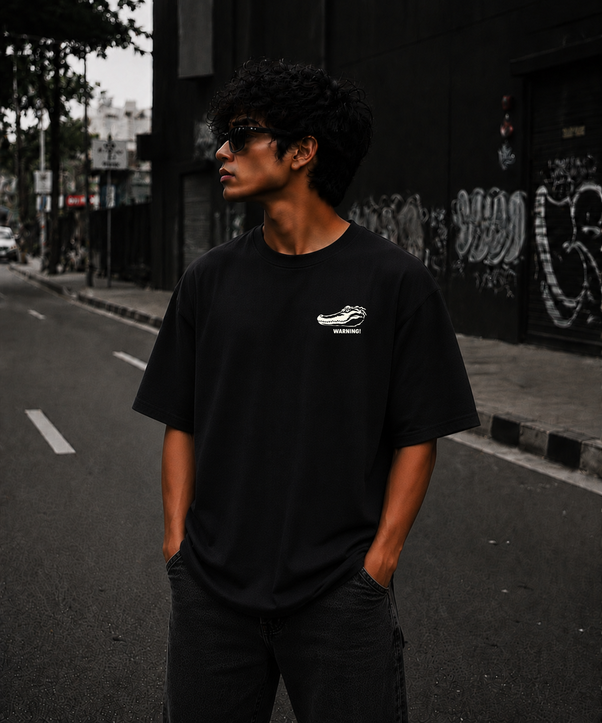 Rare Beings: No Mercy Crocodile Streetwear Tee